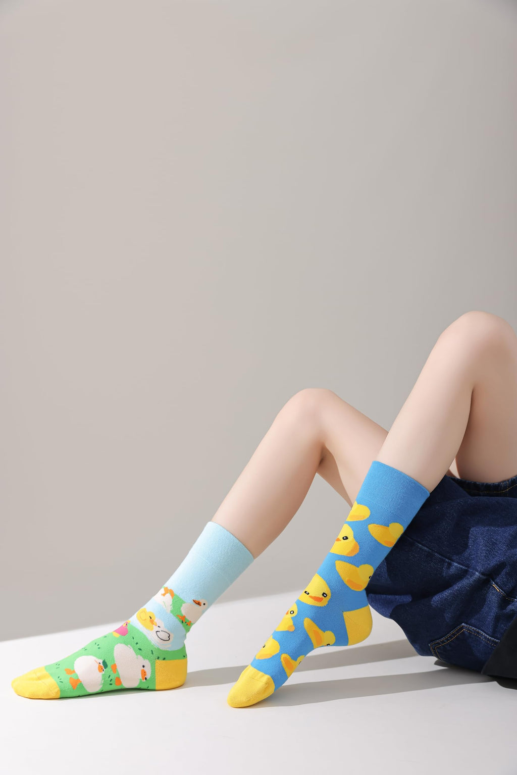 Yellow-white Duck Socks